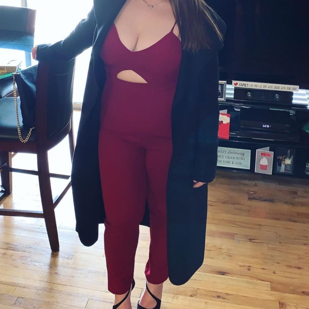 Wine red jumpsuit